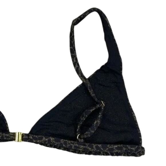 NWT Andie Swim X Demi Moore The Tropez Triangle Bikini Top S Black Gold #3326 - Picture 8 of 14